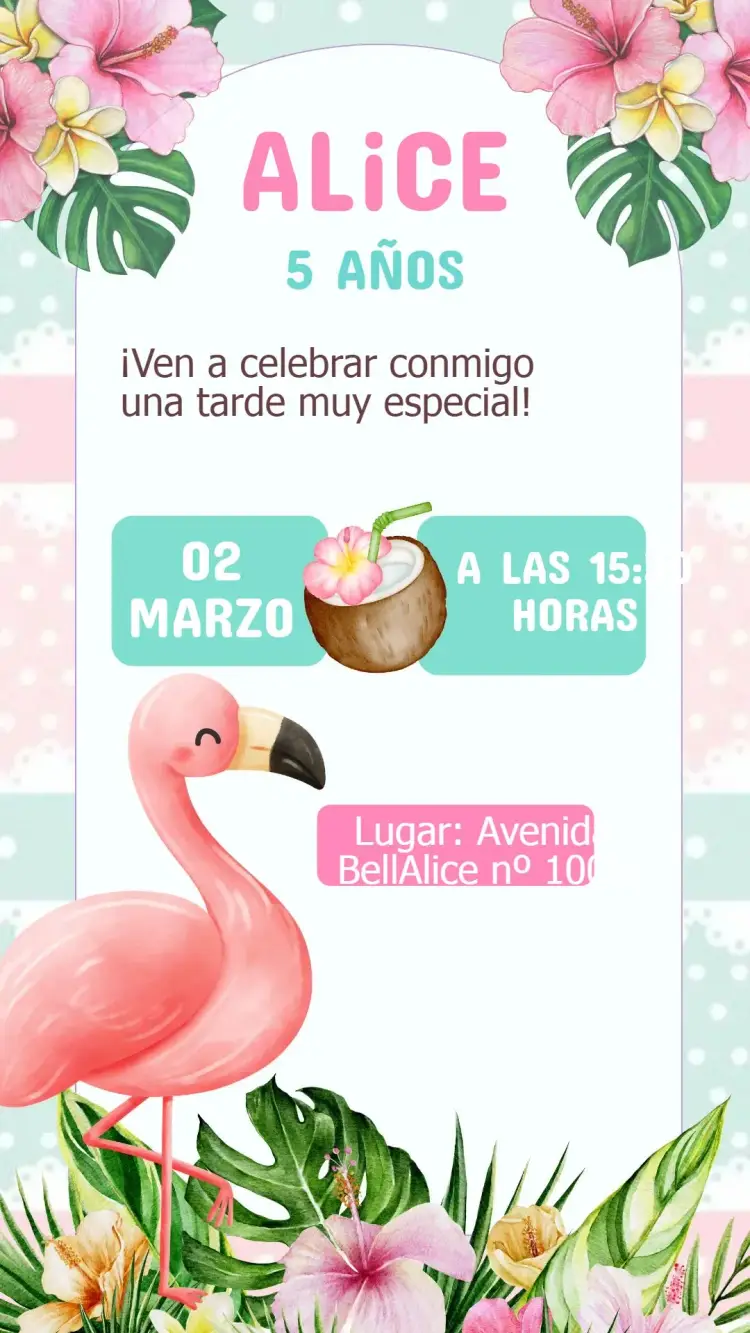 Invitación Cumpleaños Flamenco
