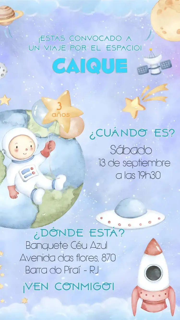 Astronauta Acuarela