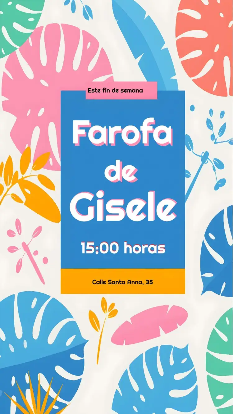 Invitación Modelos Tropical Farofa – tema Despedida de Soltera tropical, colorido, moderno, divertido, descontraído, vibrante