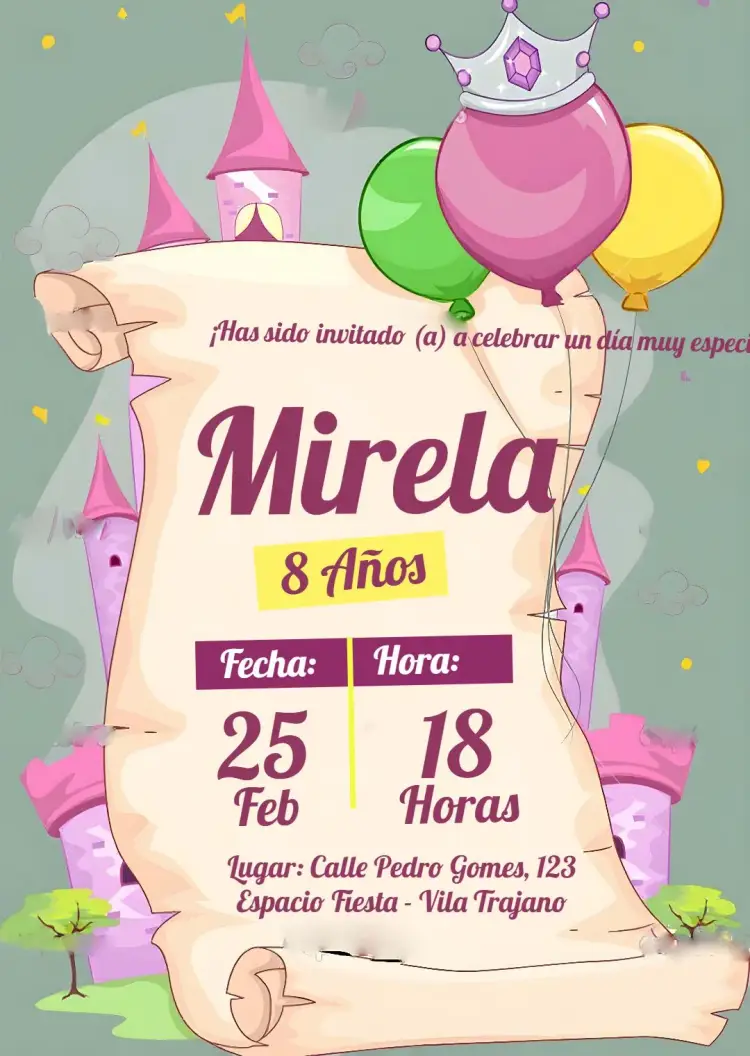 Invitación Cuento De Hadas Princesa Encantada