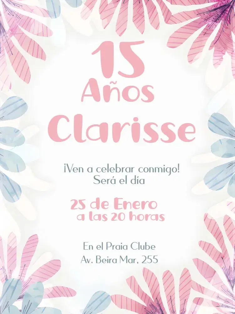 Invitación 15 Años - Candy Color Rosa Azul