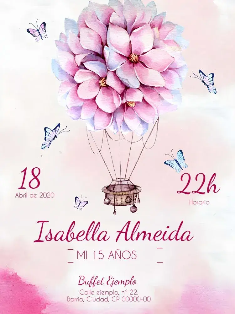 Invitación 15 Años Acuarela Floral