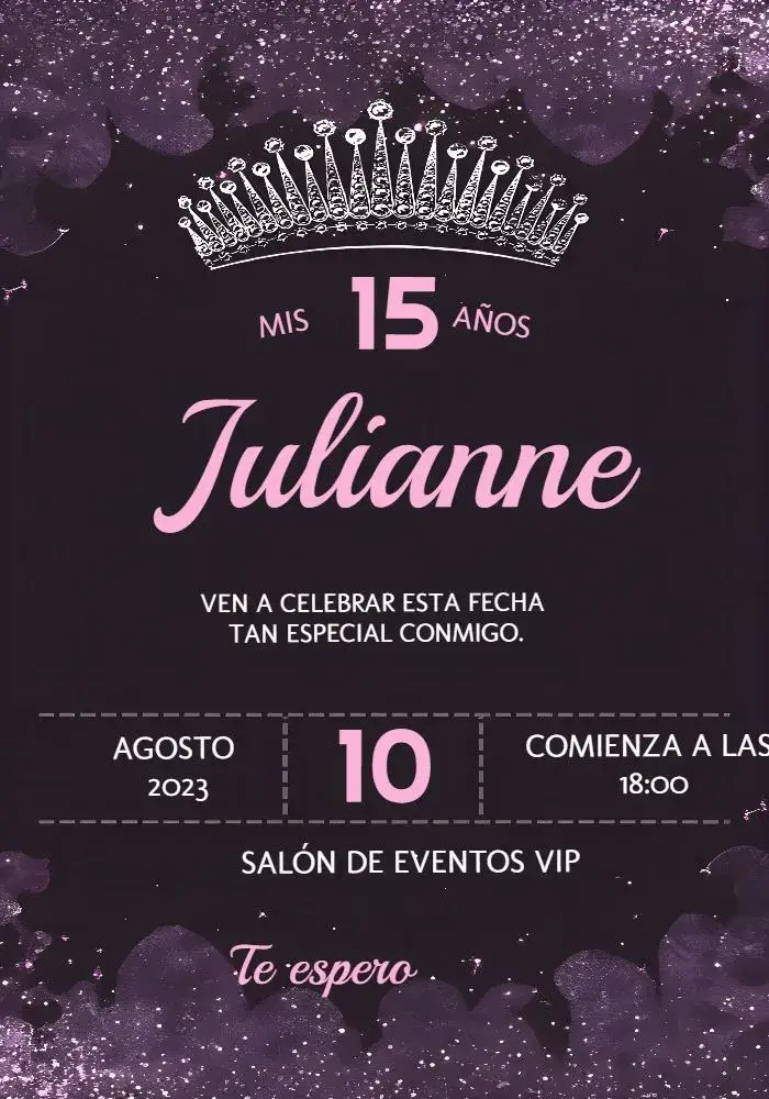 Invitación 15 Años Rosa