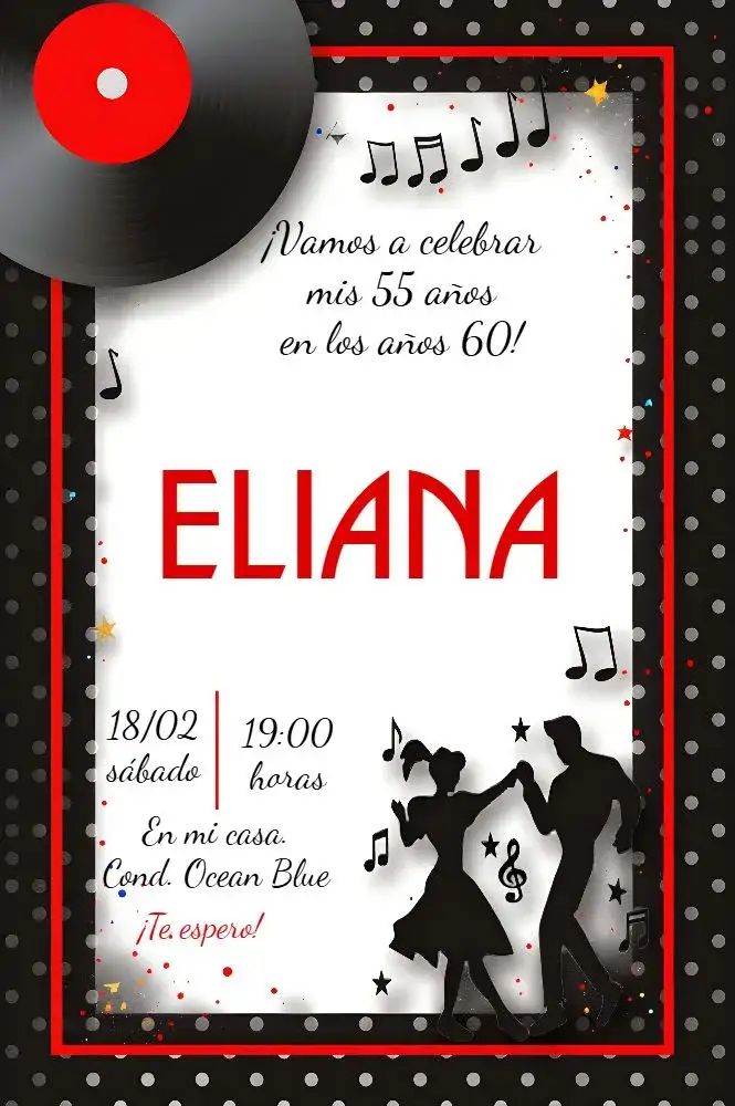 Invitación Anos 80 Retrô Vintage Discoteca – tema 15 años vintage, retro, colorido, dancante, noite, discoteca