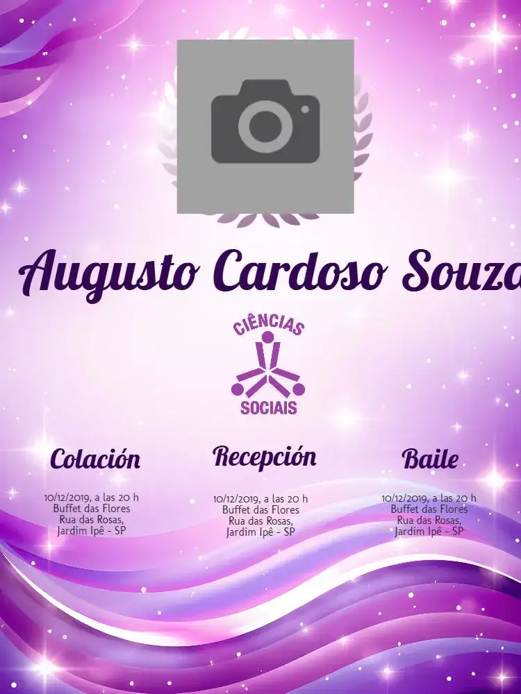 Invitación Graduación en Ciencias Sociales con Foto Blanco – tema Graduación moderno, elegante, minimalista, blanco y lila, sophisticated, limpio