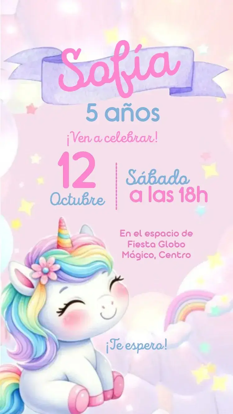 Invitación Unicornio
