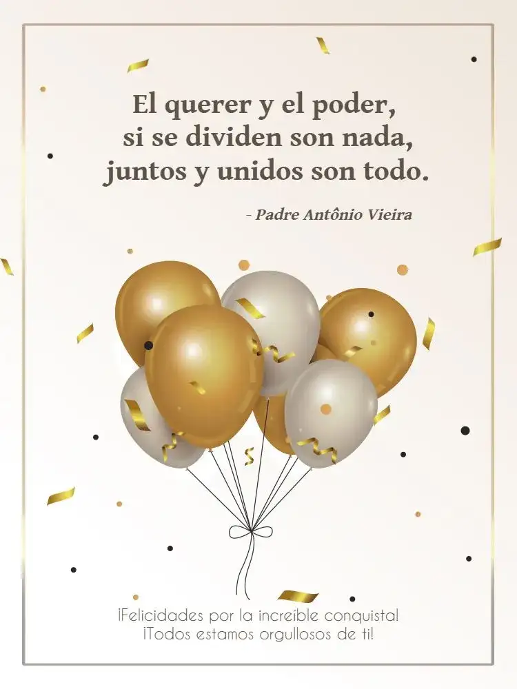 Tarjeta De Celebración Logro Globo Confeti