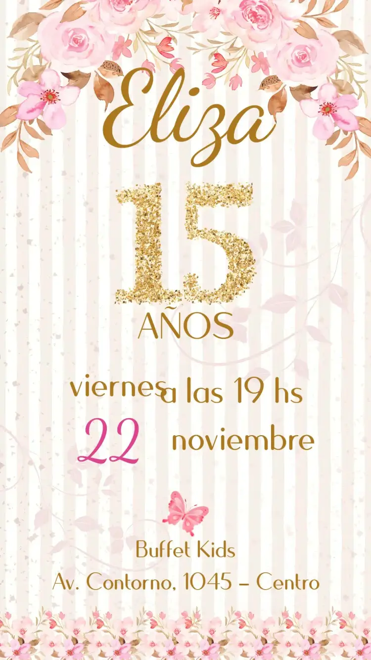 Invitación 15 Años – tema 15 años moderno, elegante, vibrante, temático, joven