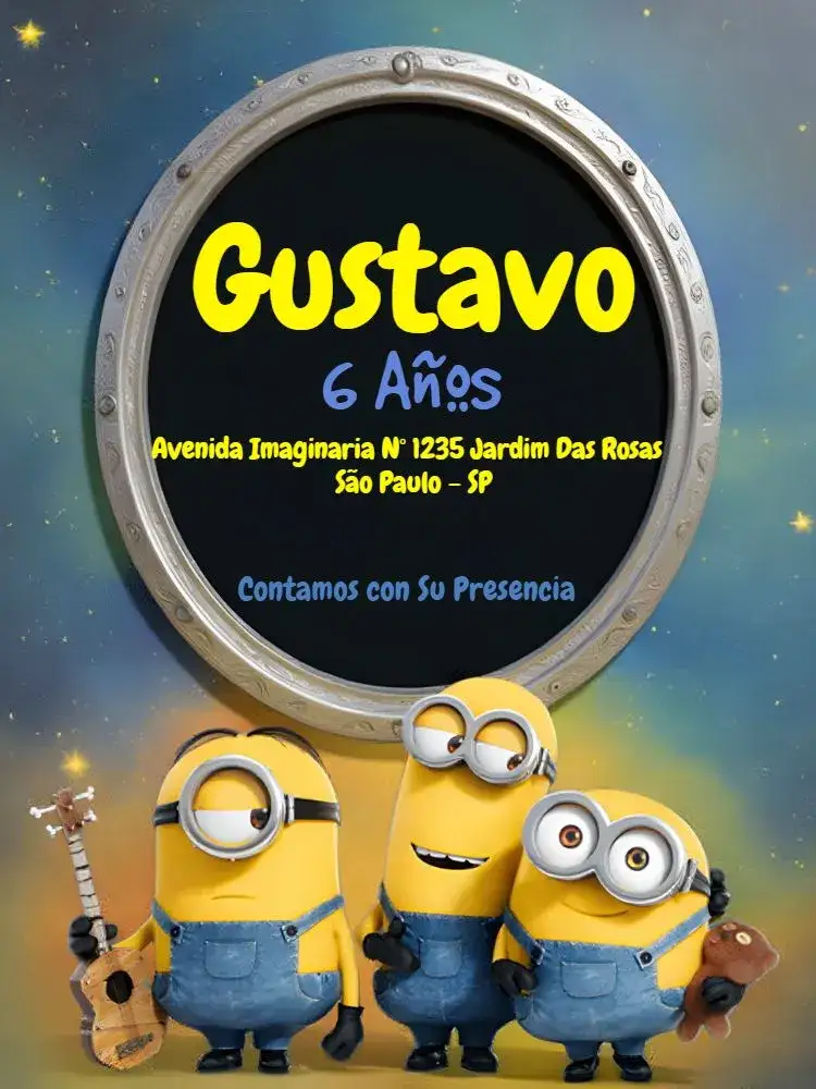 Invitación Minions Coloridos – tema Más buscados colorido, divertido, infantil, temático, animado