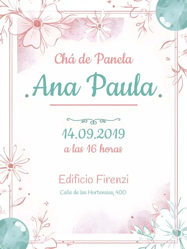 Invitación Despedida de soltera Floral Delicado – tema Despedida de Soltera floral, delicado, rosa, moderno, femenino, elegante