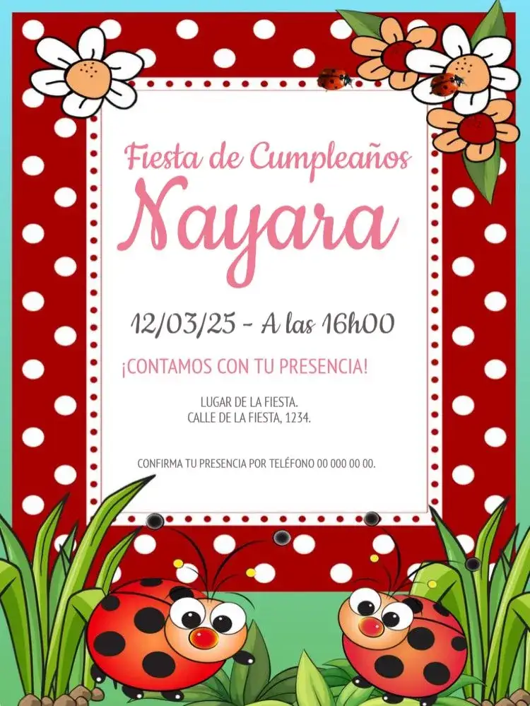 Invitación Joaninha Para Editar Bandejoaninha – tema Cumpleaños Infantil rosa, divertido, infantil, colorido, lúdico, graciosos