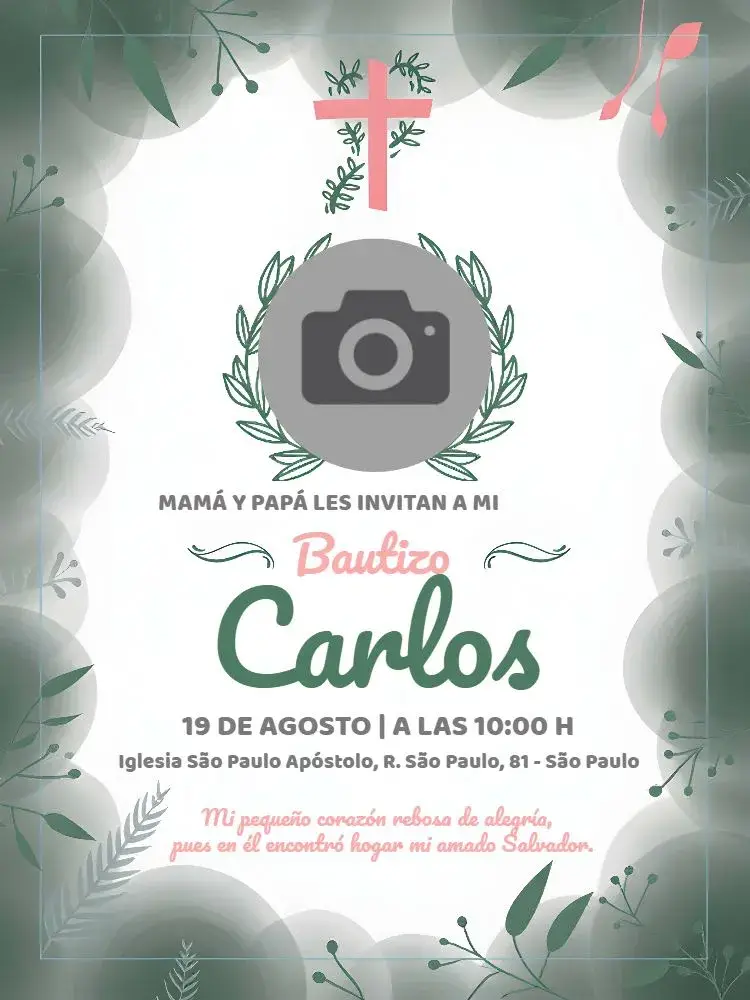 Invitación Foto de Bautizo