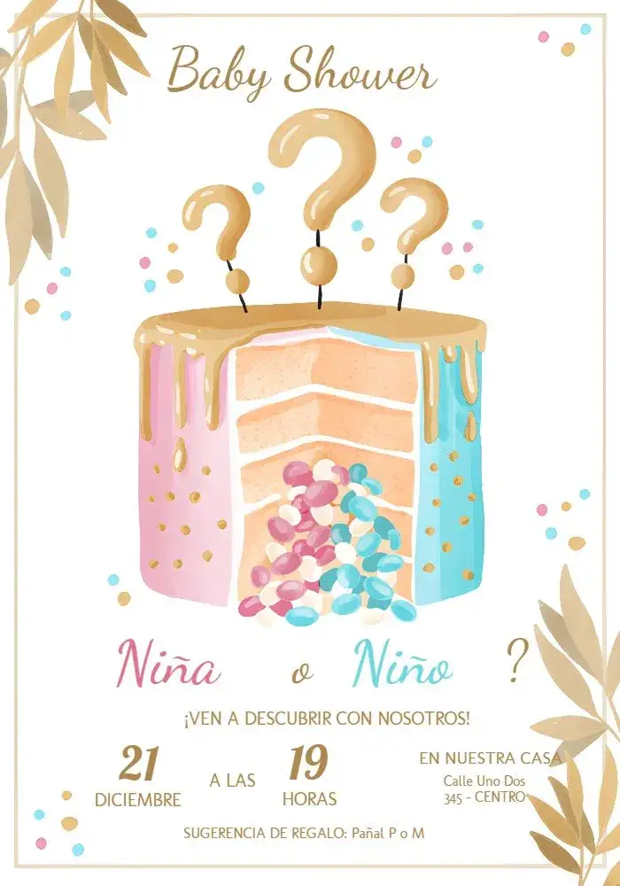 Invitación Revelación de Género Princesa