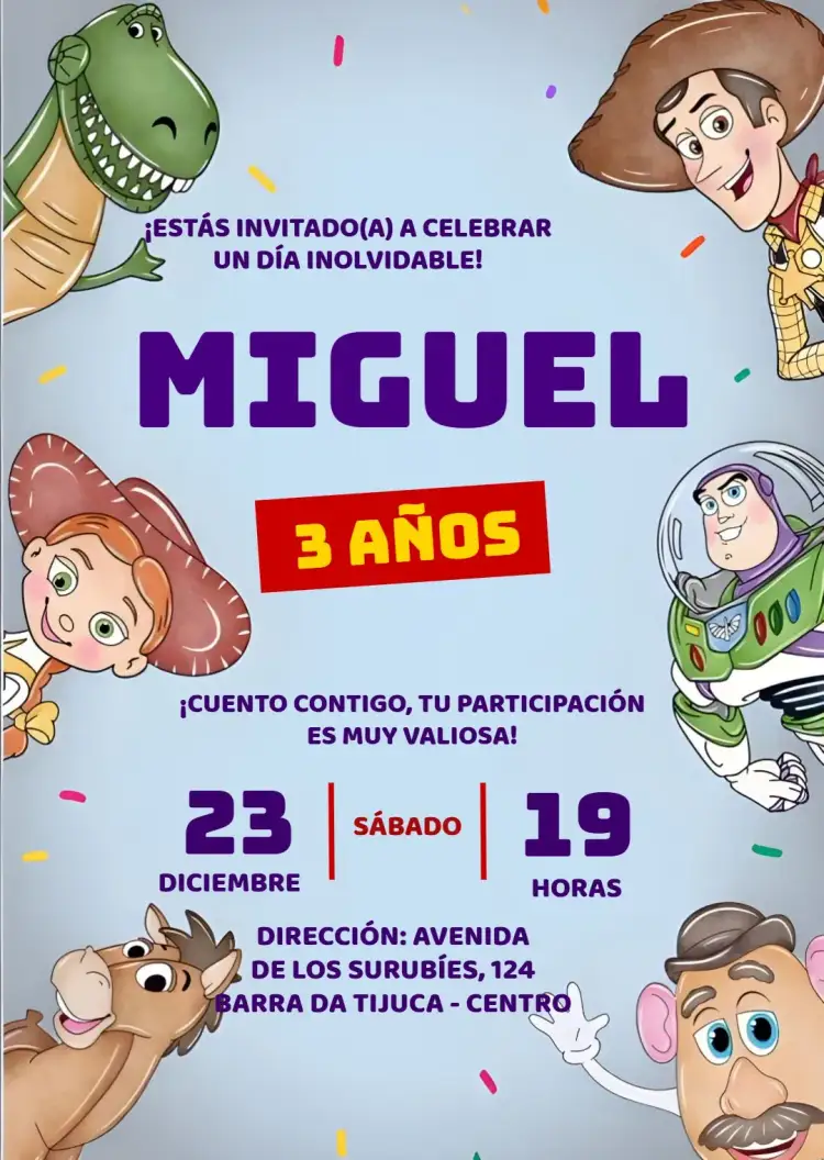 Invitación Toy Story Acuarela Ligthyear – tema Más buscados acuarela, colorido, temático, infantil, divertido