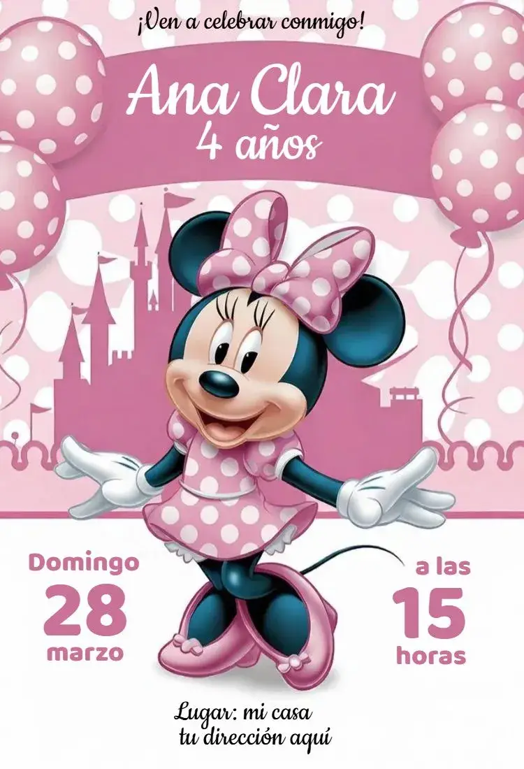 Invitación Minnie Mouse 4