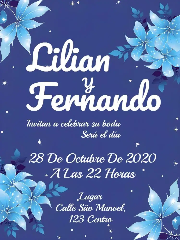 Invitación Boda Floral Flores