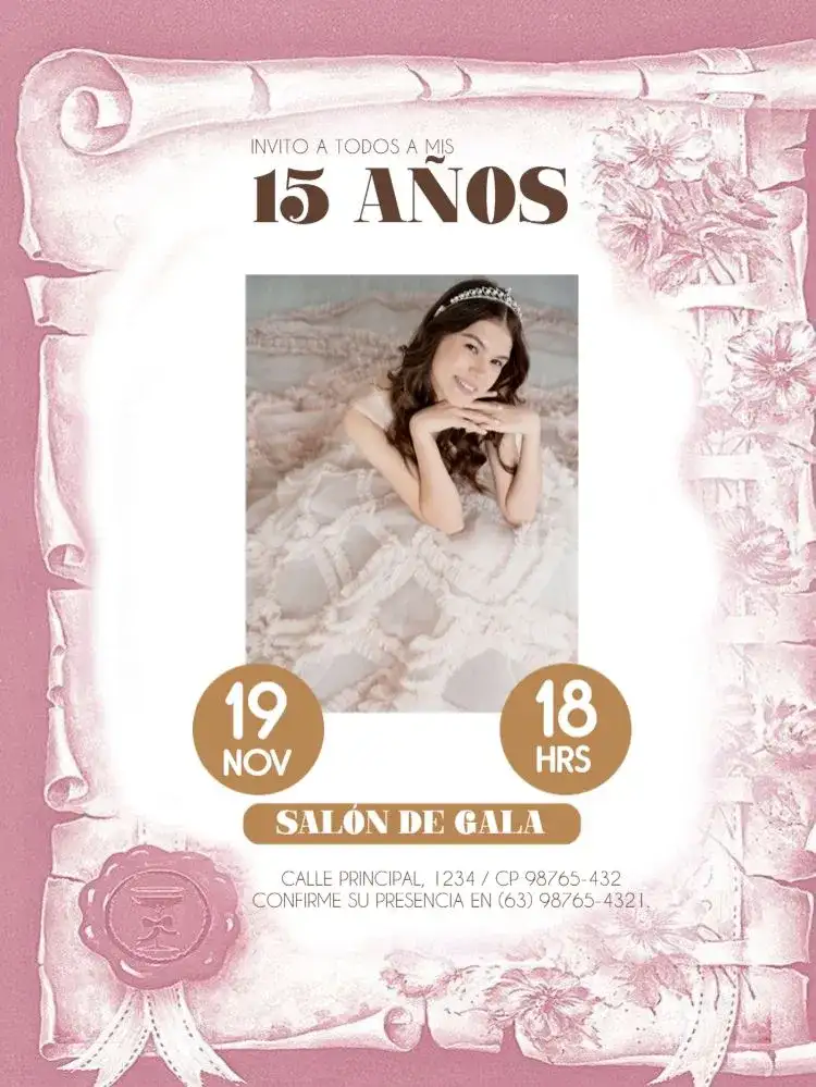 15 Años Con Foto Para Editar Celebración