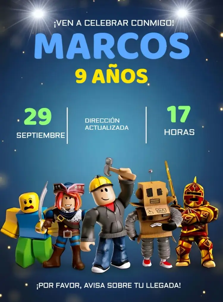 Invitación Roblox Rojo