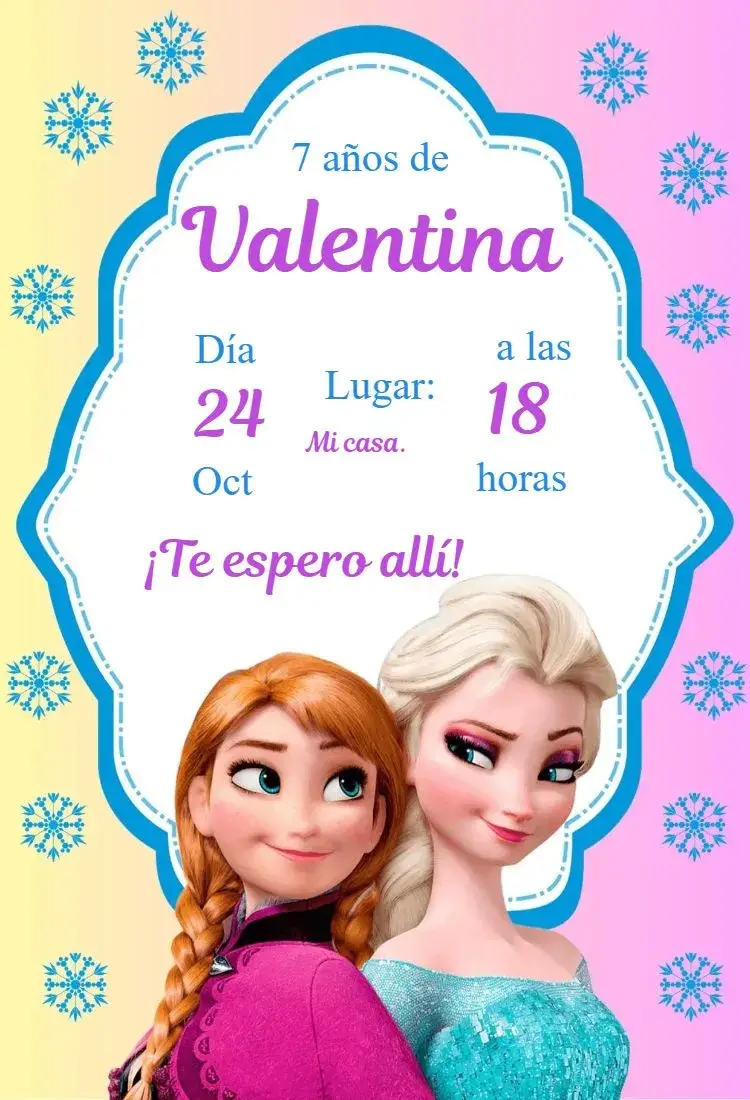 Invitación Anna y Elsa Frozen