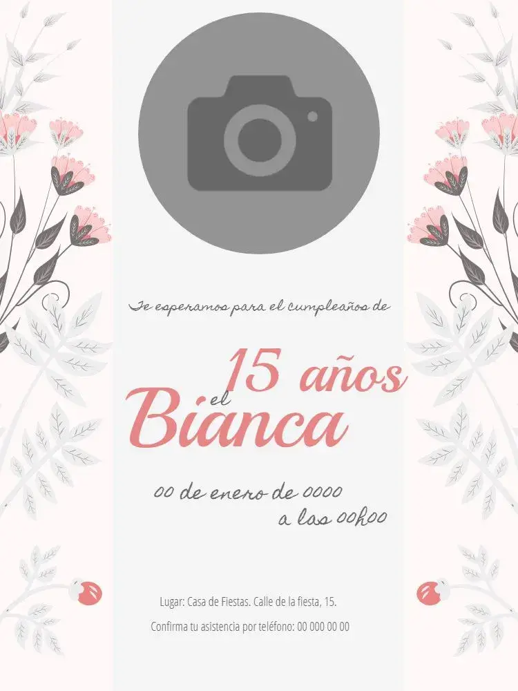 Invitación 15 Años Flores