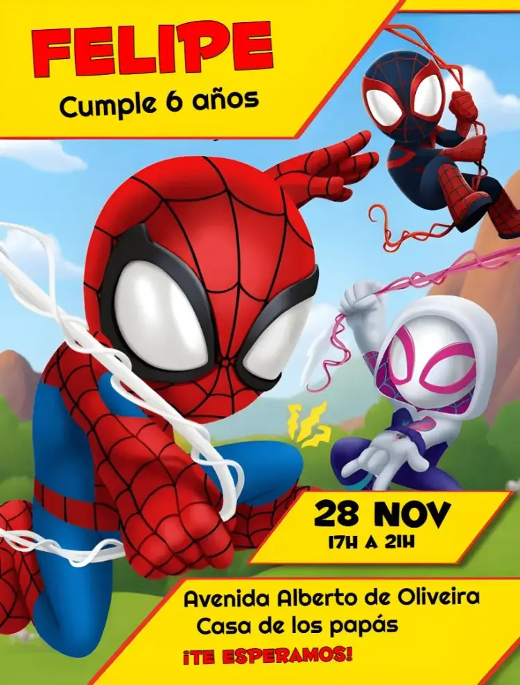 Invitación Spidey Y Sus Amigos Espectaculares Hombre