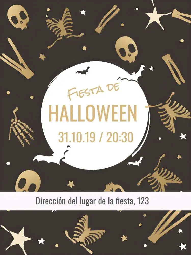Invitación Halloween Das – tema Fechas Conmemorativas oscuro, fantasía, colorido, ilustraciones de brujas, calaveras, misterio