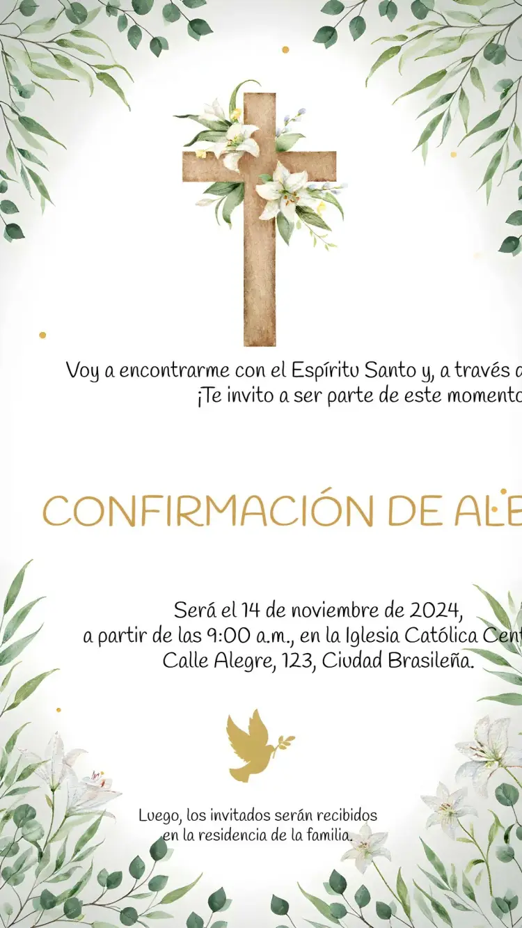 Invitación Confirmación Santo
