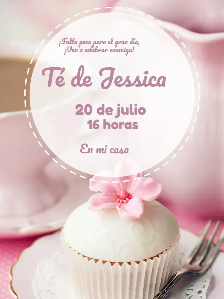 Invitación Té de Cocina Elegante – tema Despedida de Soltera repostería, té, floral