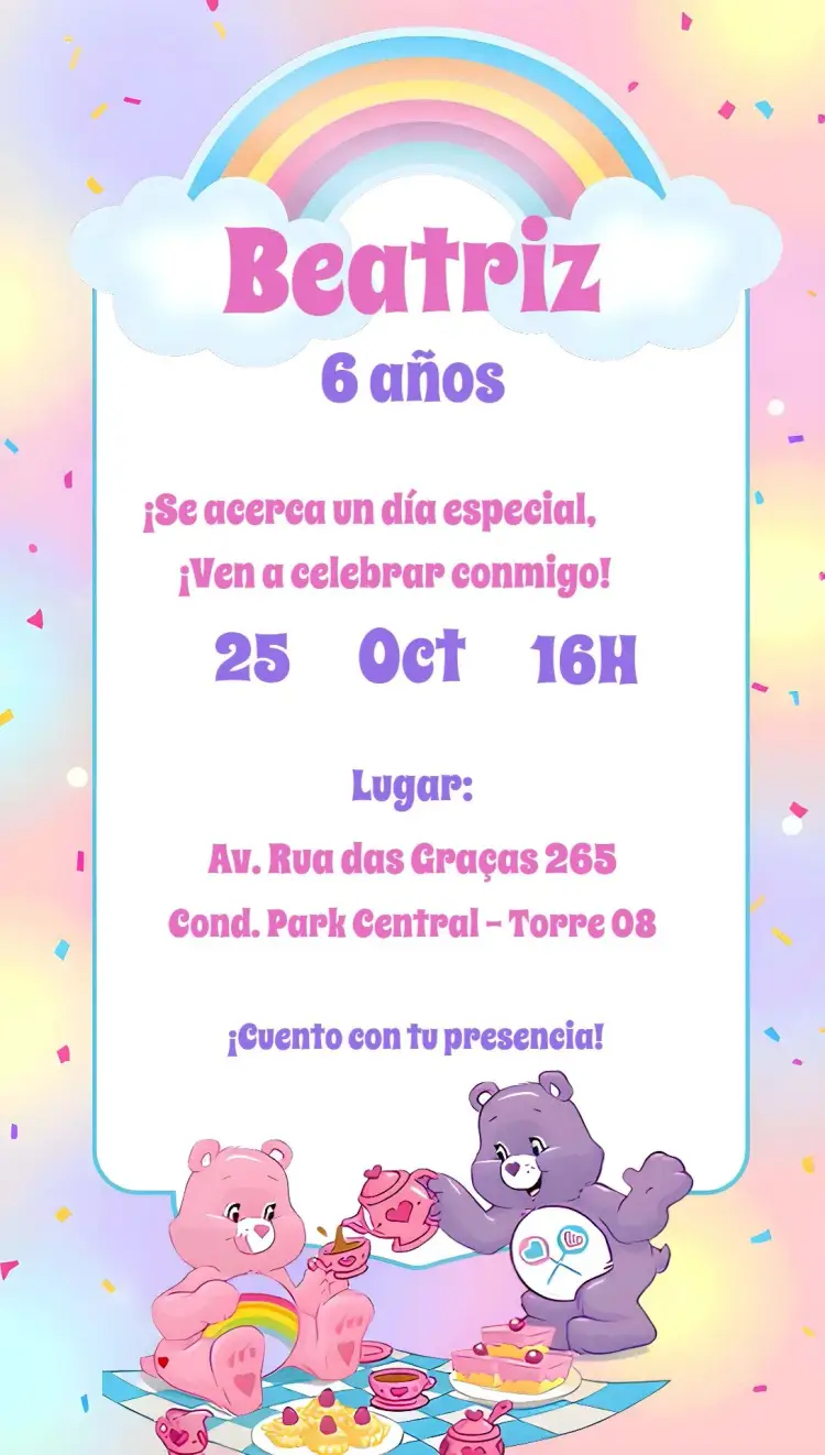 Invitación Fiesta de Ositos Cariñosos