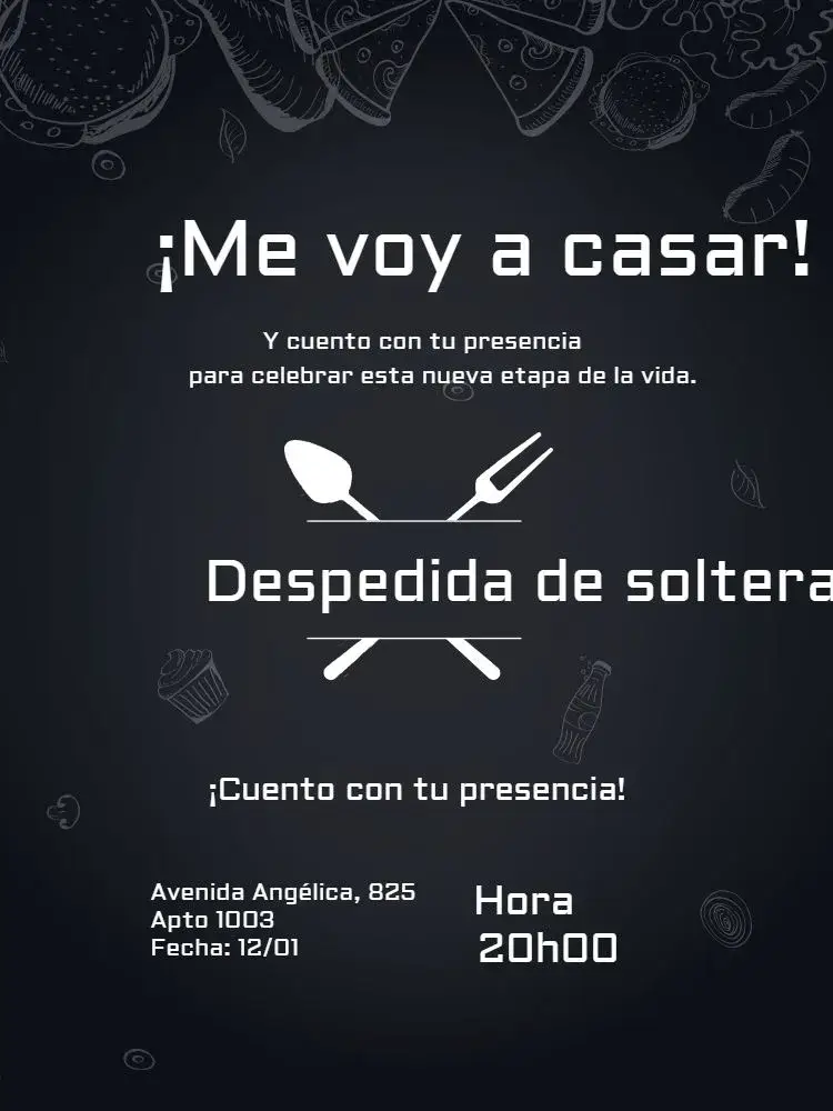 Invitación Celebración de Despedida de Soltera