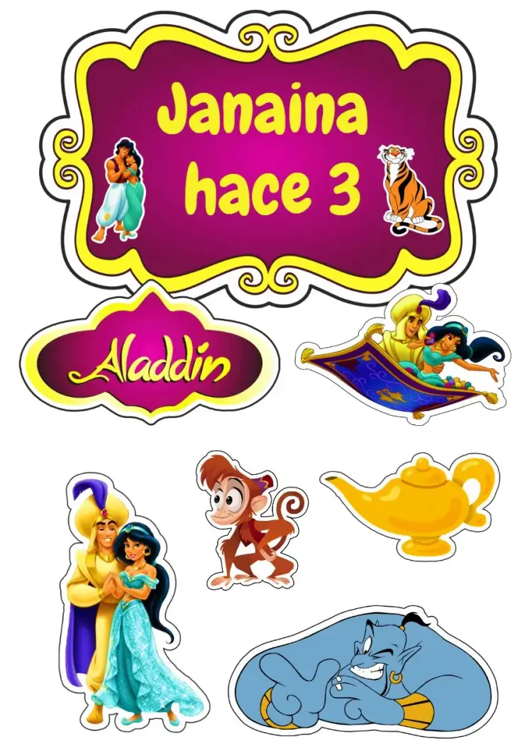 Invitación Topper de Pastel Aladino