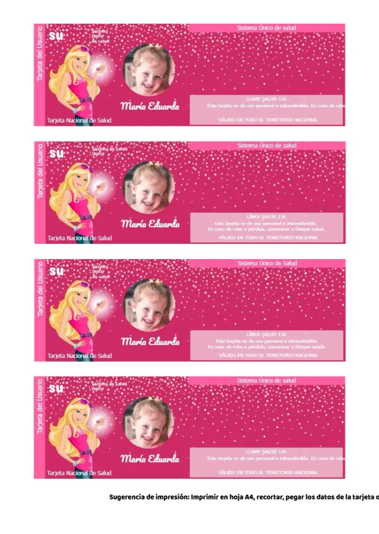 Invitación Tarjeta De Sus Barbie Con Foto Brillante