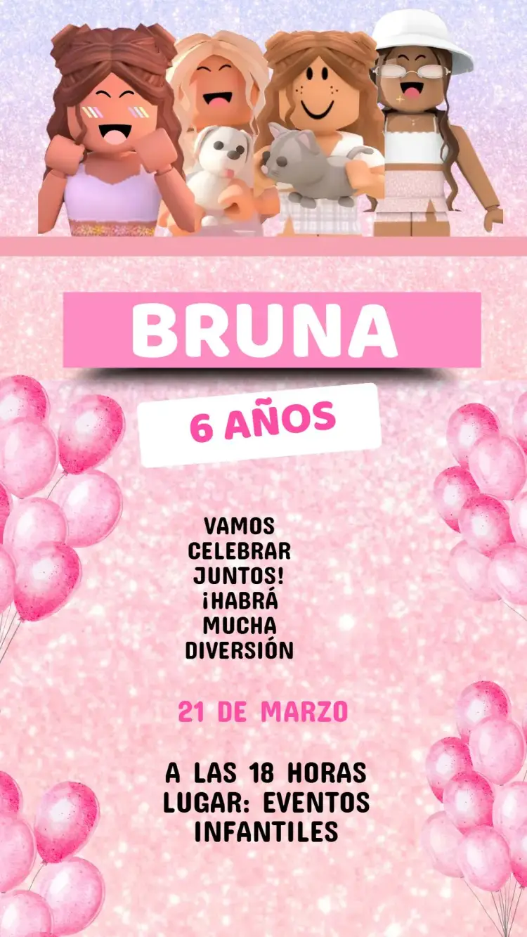 Invitación Invitación Cumpleaños Roblox editable y personalizable