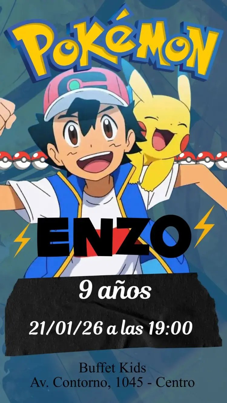 Invitación Pokémon
