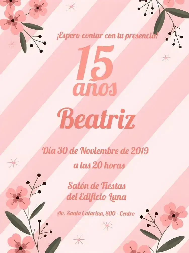 15 Años Floral - Rosa Flore