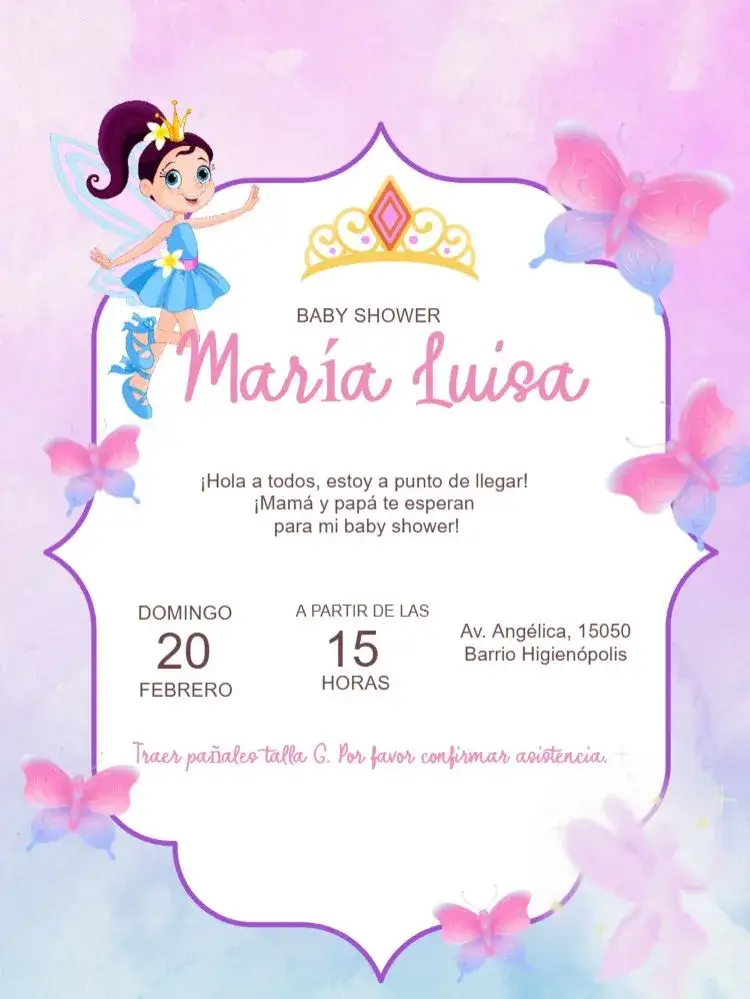 Invitación Baby Shower Digital – tema Té Rifa delicado, pastel, floral, minimalista, infantil