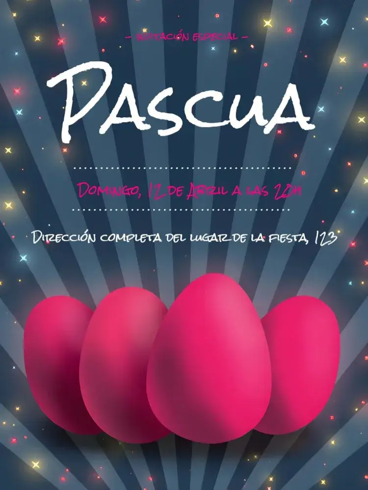 Invitación Pascua Blanca editable y personalizable