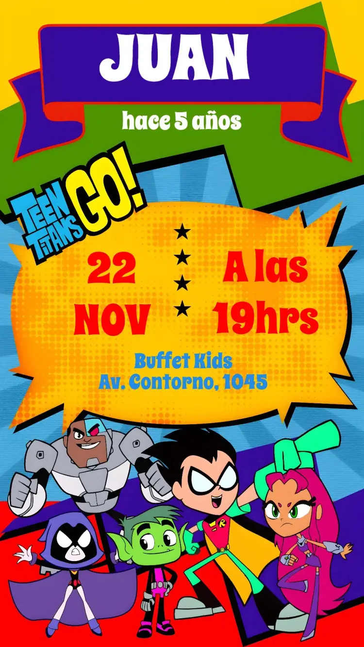 Invitación Jóvenes Titanes