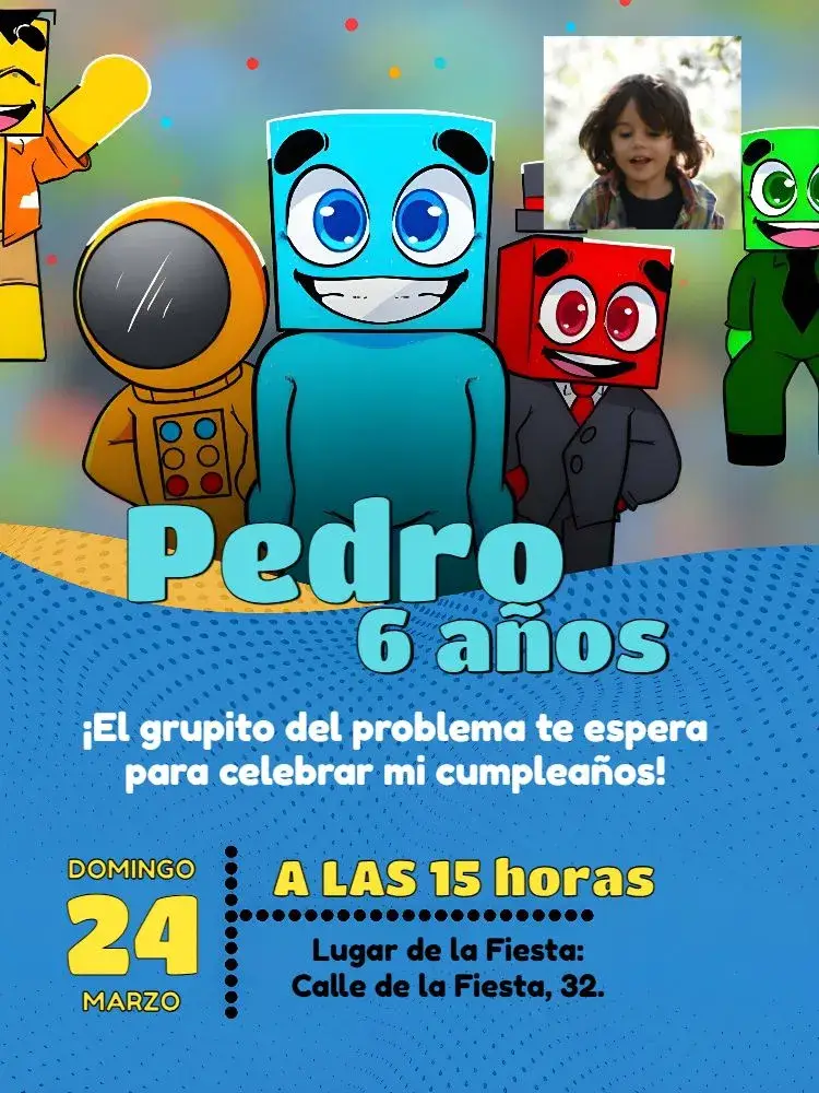 Invitación Turma Do Problems Con Foto Problema editable y personalizable