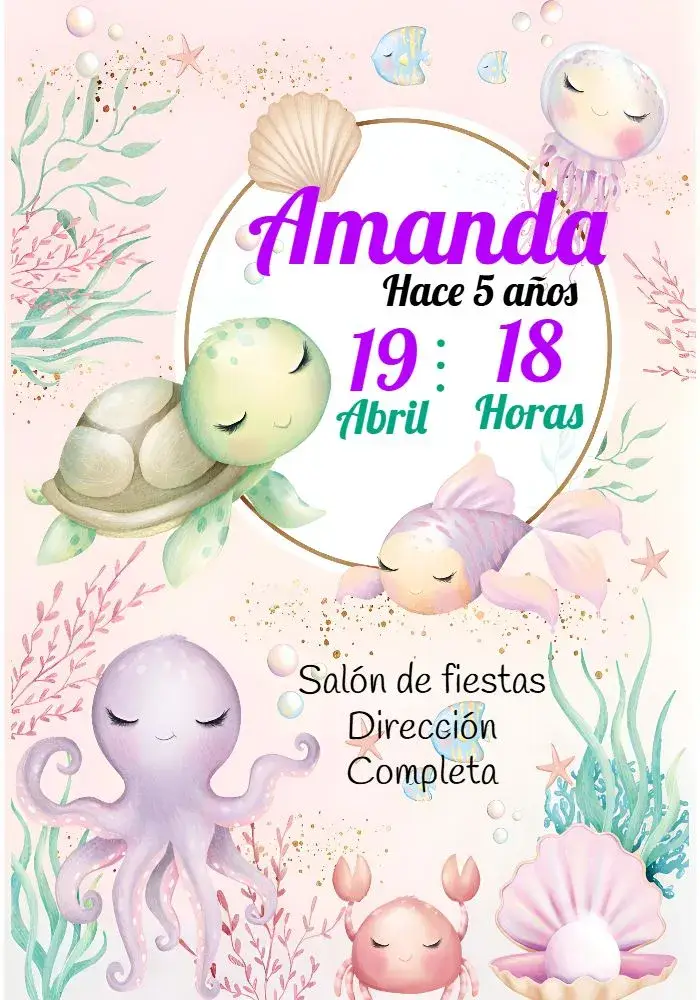 Invitación Fondo Del Mar Concha