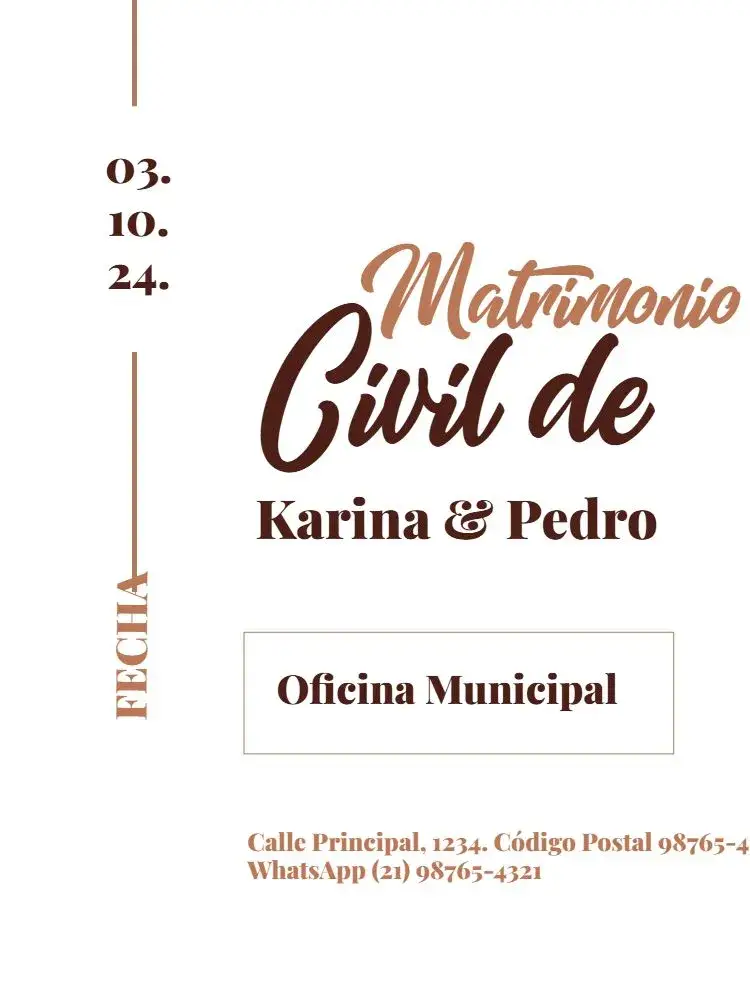 Invitación Boda Civil Sencilla Mujer