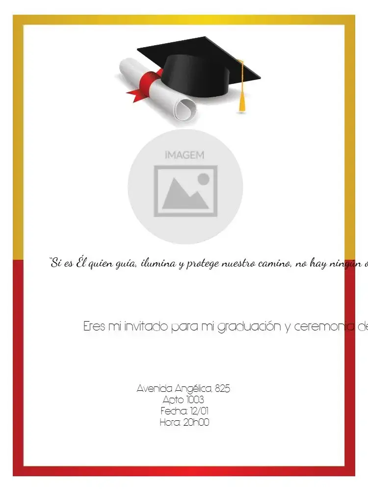 Invitación Graduación Rojo – tema Graduación graduación, académico