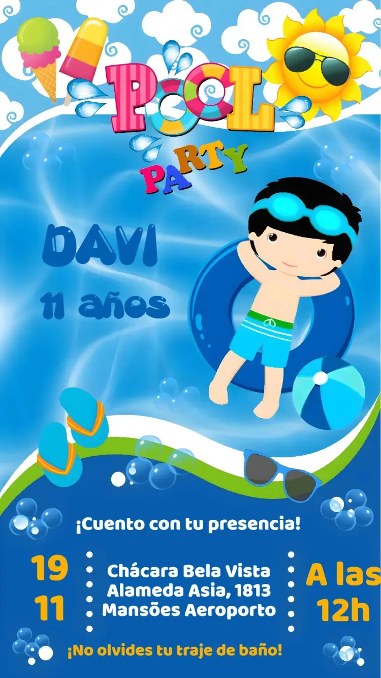 Invitación Fiesta en la Piscina
