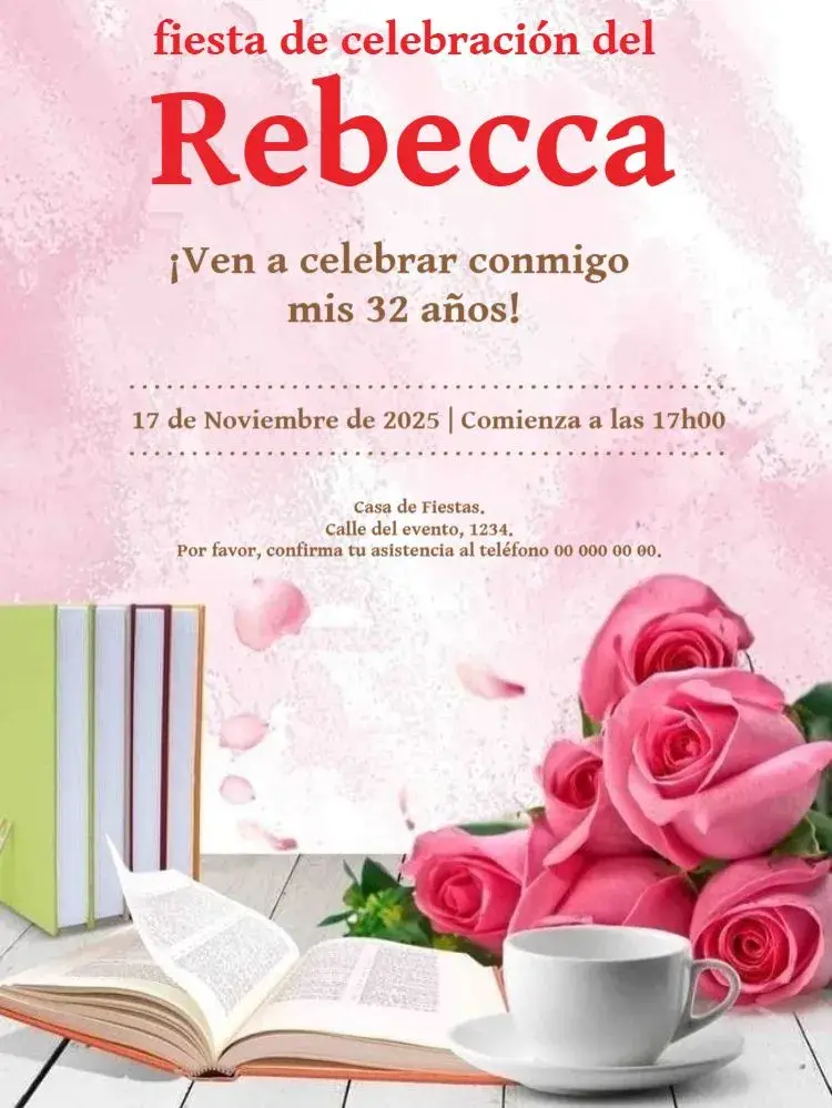 Invitación Té Celebración Para Editar Whatsapp