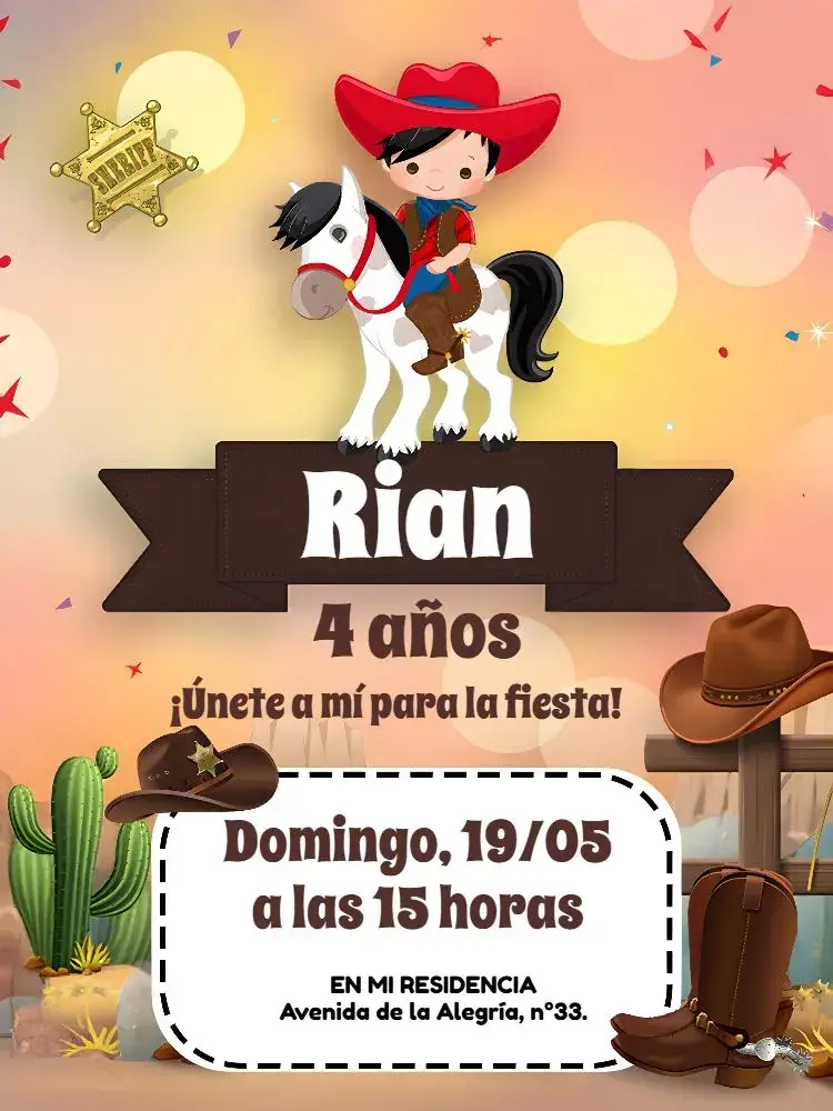 Invitación Vaquero Sheriff