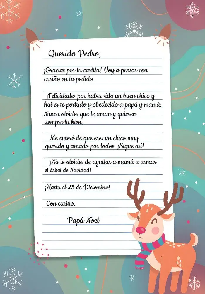 Invitación Carta A Papá Noel Tarjeta