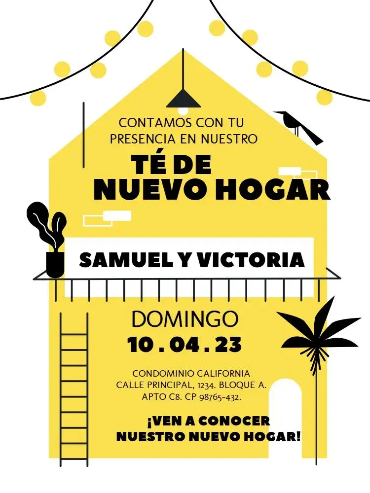 Invitación para Imprimir Fiesta de Casa Nueva