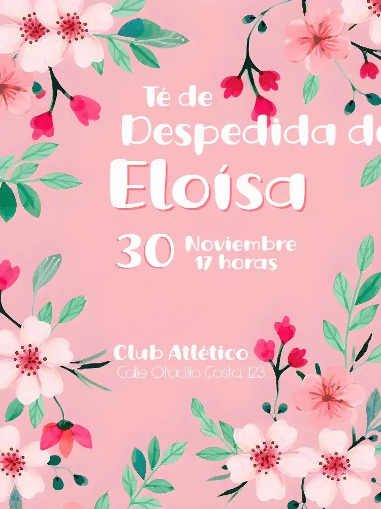 Invitación Despedida de Soltera Floral Nueva – tema Despedida de Soltera floral, delicado, rosa, moderno, romántico, elegante