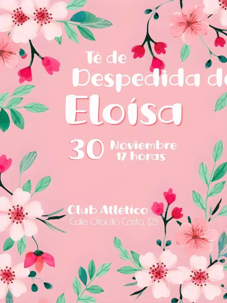 Invitación Despedida de Soltera Floral Nueva