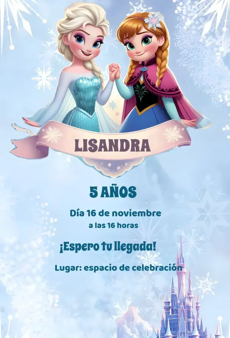 Invitación Frozen Azul